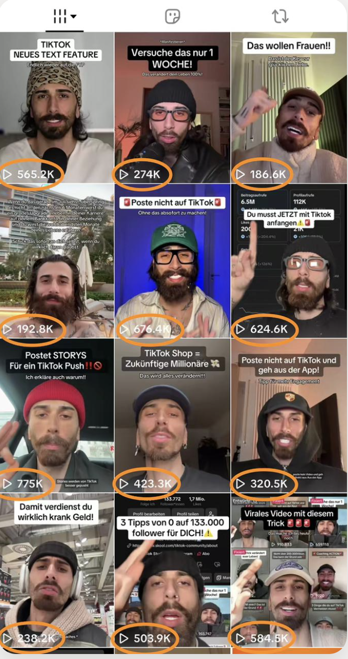 iPhone showing TikTok content with high engagement rates